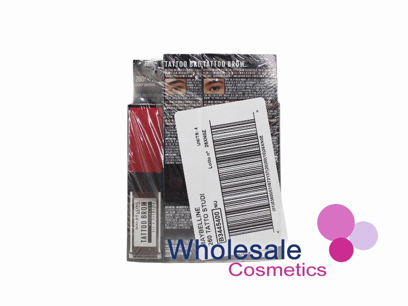 8 x Maybelline Tattoo Brow 36h Styling Gel - 260 DEEP BROWN